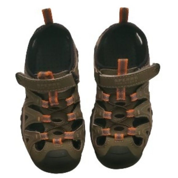 Sperry Top-Sider Kids Boys Wet Tech Closed-Toe Fisherman Sandal Oliver Green 11W - Picture 13 of 16